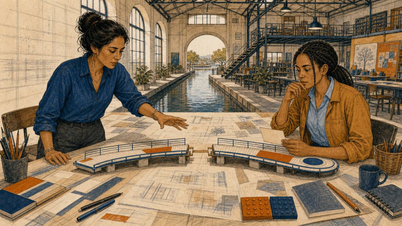 Mara y Noemí observan el puente de una experiencia de aprendizaje